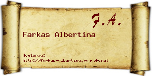 Farkas Albertina névjegykártya